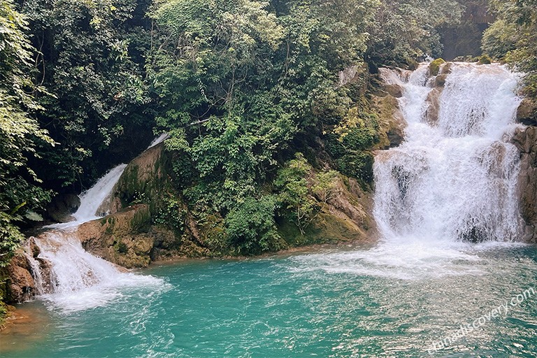 Cascading Waterfall in Seven Small Arches Xiaoqikong