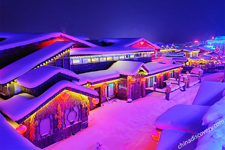 China Snow Town around Harbin in Heilongjiang