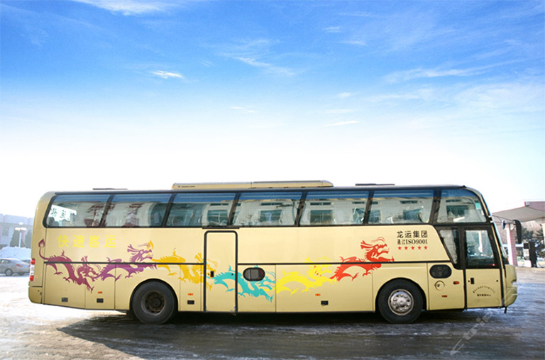 Shuttle Bus in China Snow Town