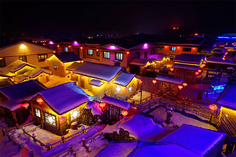 Night View of Dream Home at China Snow Town Dream Home of China Snow Town