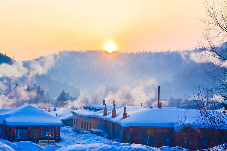 Sunrise at China Snow Town Sunrise at China Snow Town