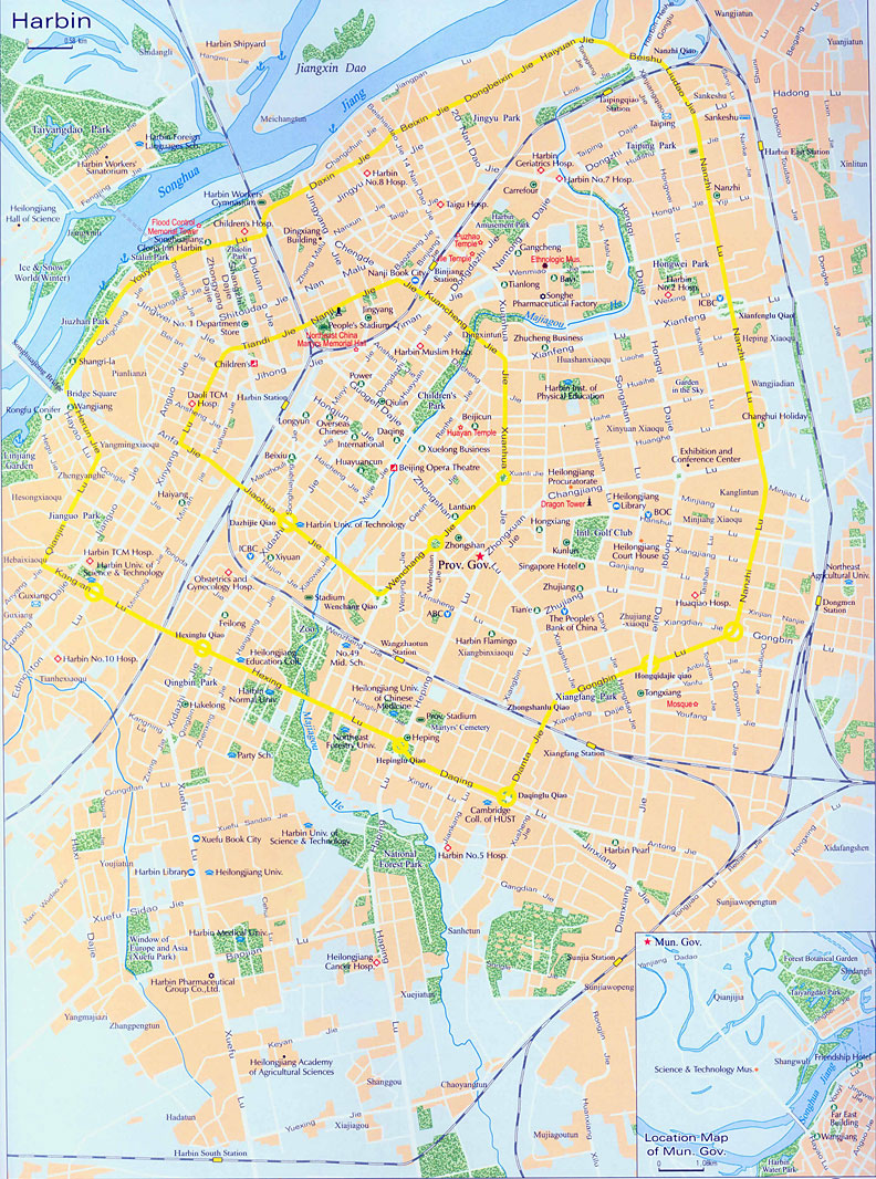 Maps of Harbin: detailed and downloadable