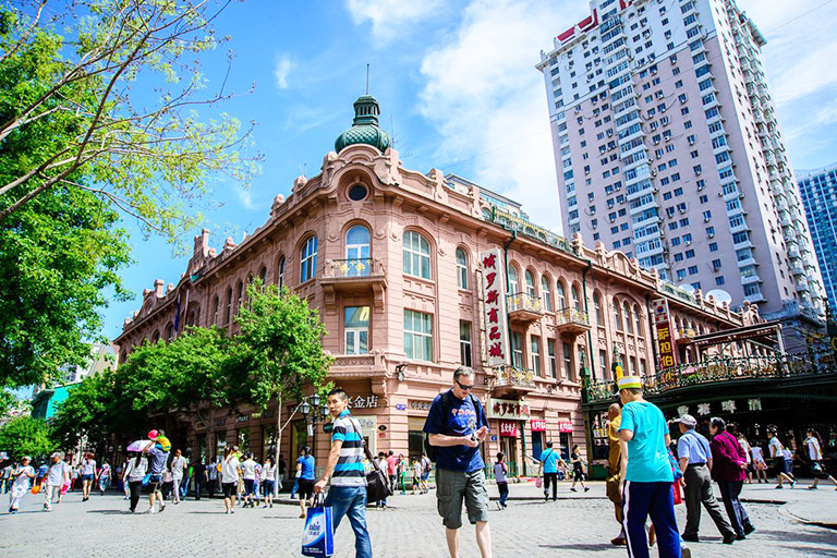 Zhongyang Pedestrian Street in Harbin