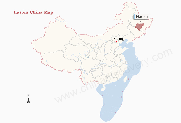 Harbin China Map Harbin China Map
