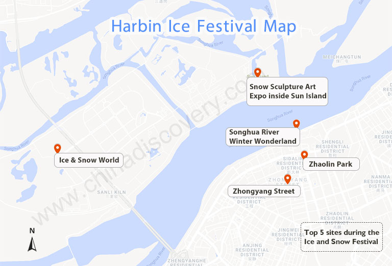 Harbin Ice Festival Map
