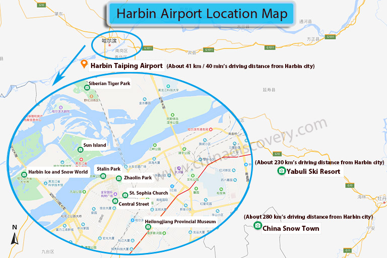 Harbin Airport Location Map