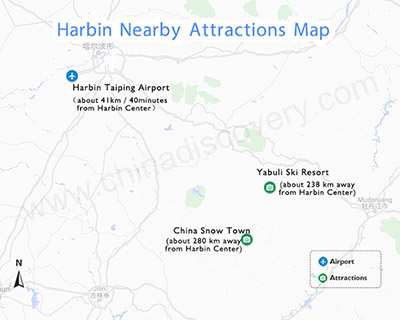 Harbin nearby Attractions Map