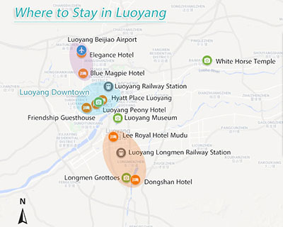 Luoyang Accommodation Map