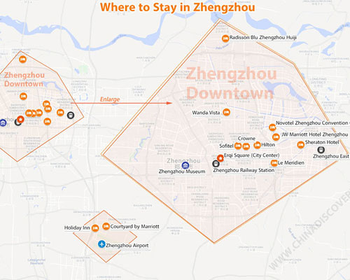 Luoyang Zhengzhou Accommodation Map