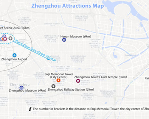 Zhengzhou Attractions Map