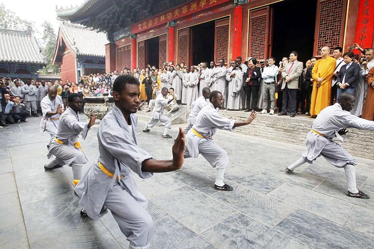 Foreigners Were Learning Shaolin Kung Fu Henan Attractions