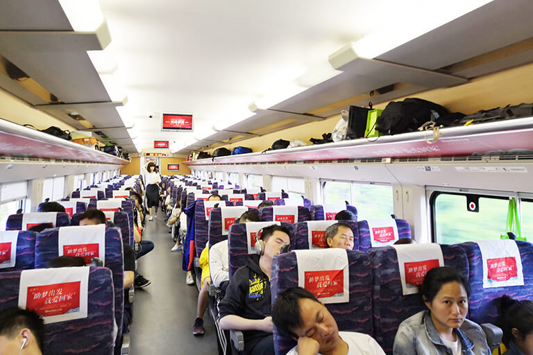 Second Class Seat on Bullet Train Second Class Seat on Chengdu Chongqing Bullet Train