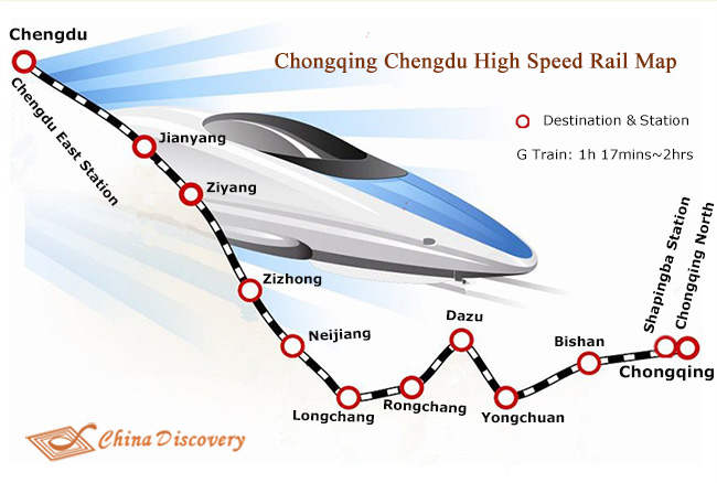 Chongqing Chengdu High Speed Railway Map