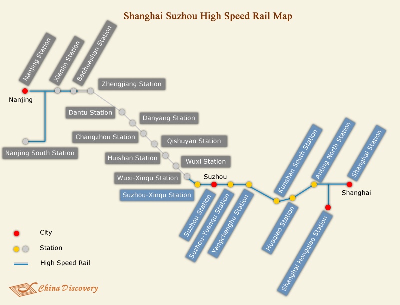 Shanghai Suzhou High Speed Railway Map