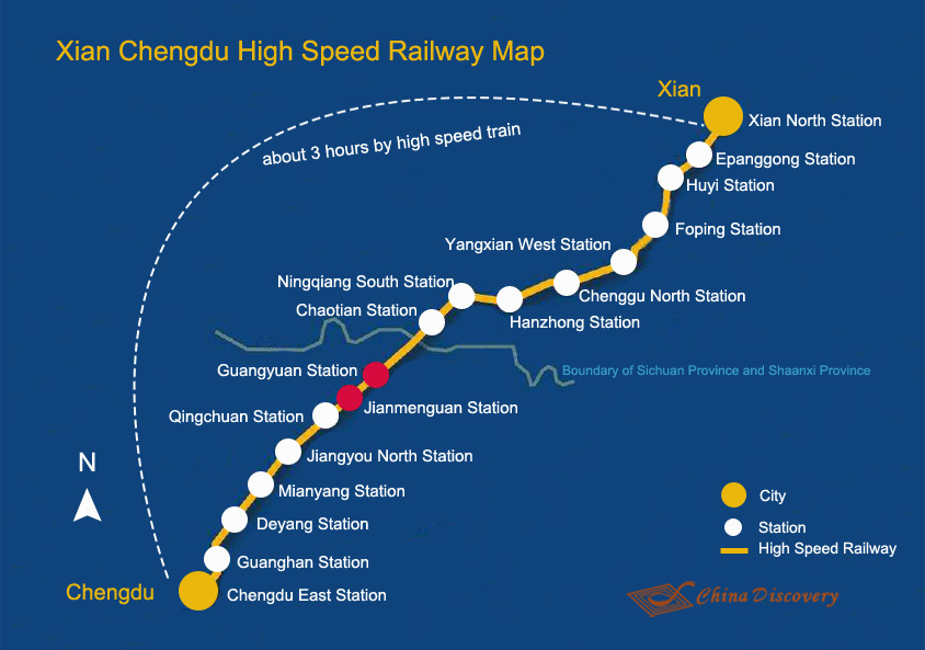 Xian Chengdu High Speed Railway Map