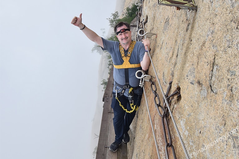 The thrilling Plank Road in the Sky on Mount Hua