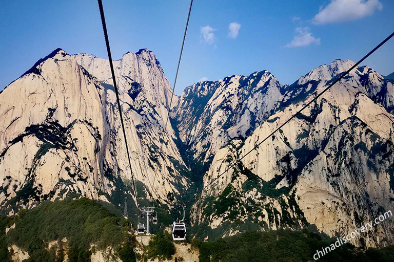 West Peak Cableway Hanging over 900 meters above the valley