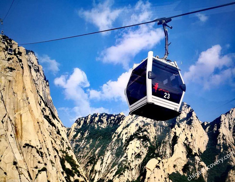 West Peak Cableway Hanging over 900 meters above the valley