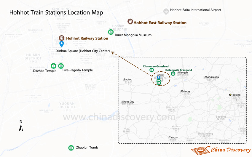 Hohhot Train Stations Location Map Hohhot Train Station