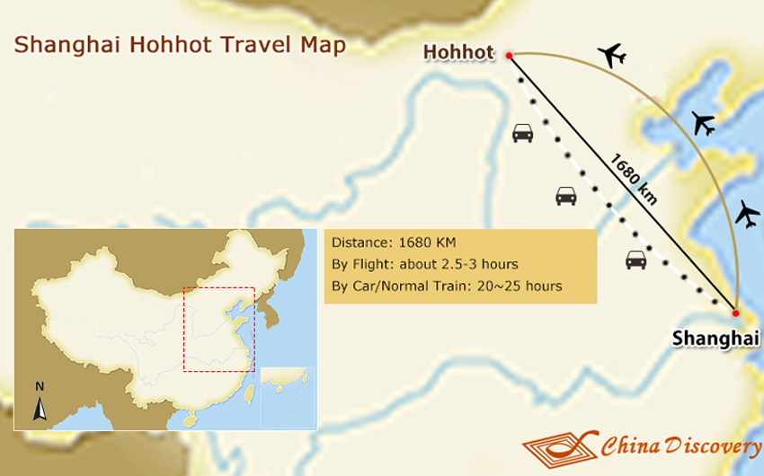 Shanghai to Hohhot - Transportation Map