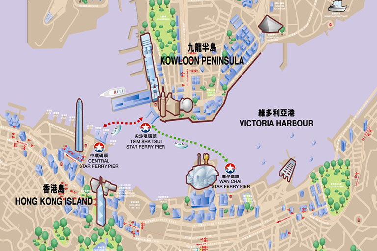 Hong Kong Attractions Map Hong Kong Tourist Map Free Printable