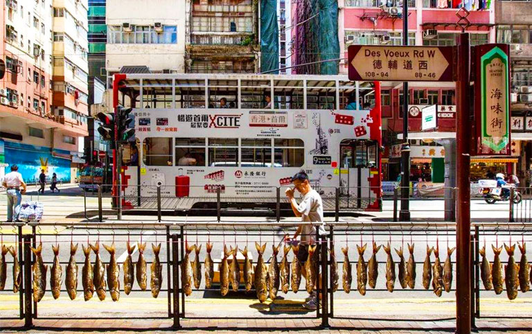 Hong Kong Dry Seafood Street in Sheung Wan
