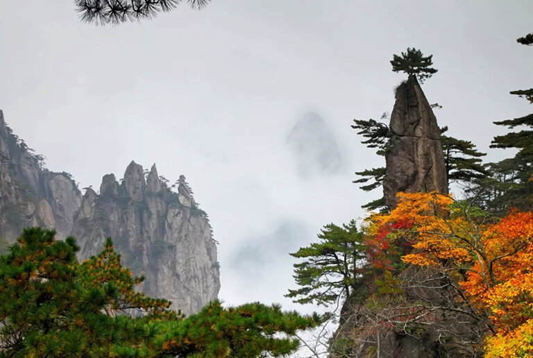 Writing Brush Rock Huangshan Yellow Mountain in Autumn