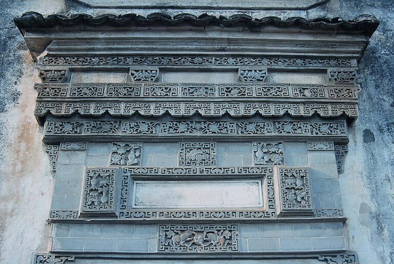 Delicate Brick Carcings on Door Shelter Guanlu Ancient Village