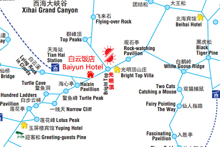 Baiyun Hotel Huangshan Location Map
