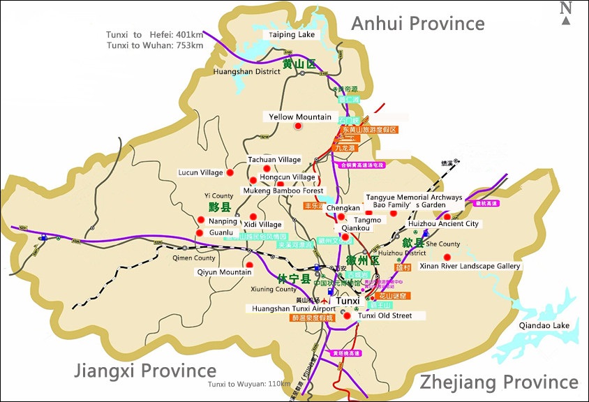 Hongcun Ancient Village Map