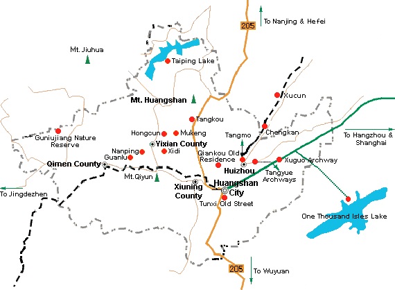 Huangshan City Map