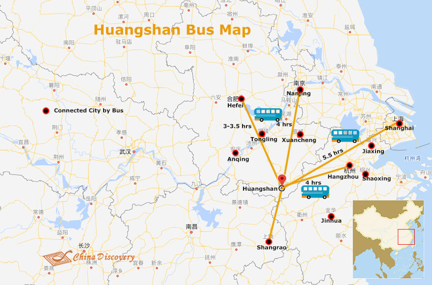 Huangshan Bus Route Map Huangshan Bus Routes Map
