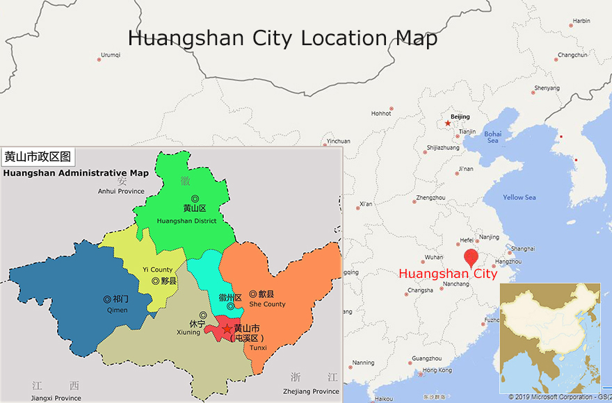 Huangshan City Location Map