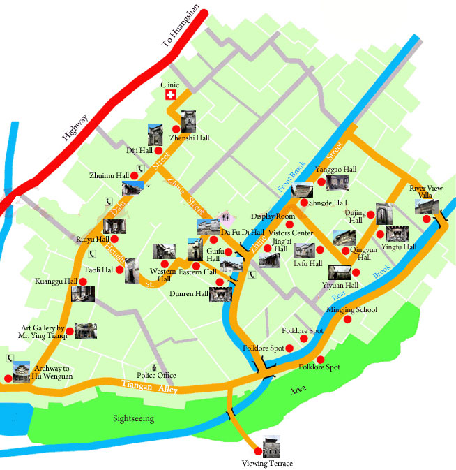 Map of Xidi Village
