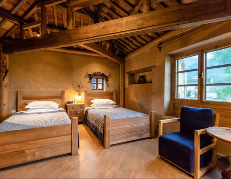Guest room in Pig's Inn Old Oil Factory