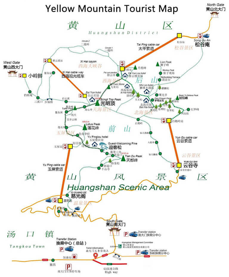 Huangshan Yellow Mountain Hotel Location Map