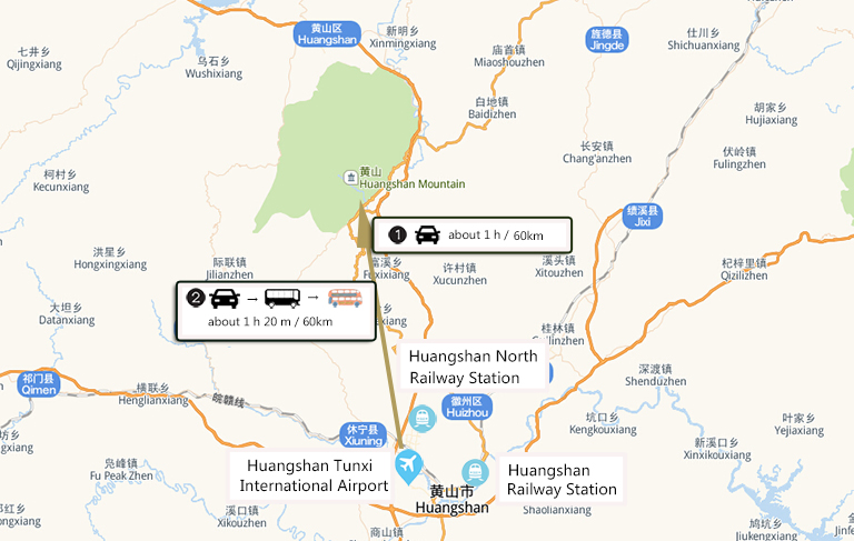 Huangshan Tunxi Airport to Huangshan Mountain