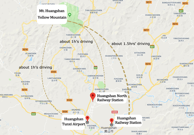 Huangshan Train Stations, Airport to Mount Huangshan