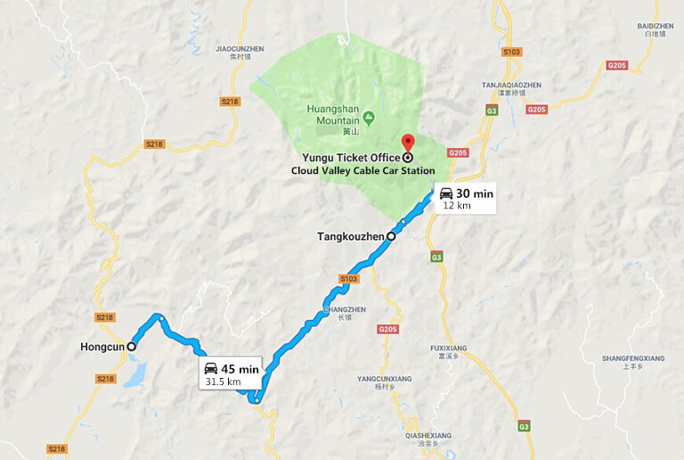 Hongcun to Mount Huangshan