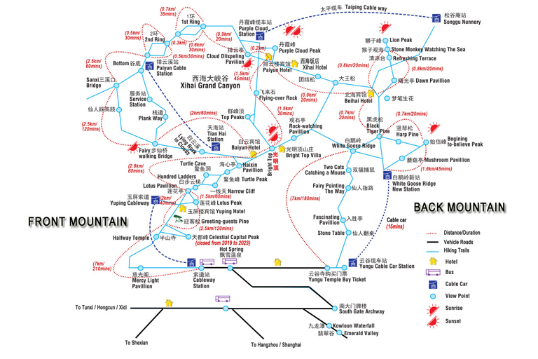 Yellow Mountain Trekking Map