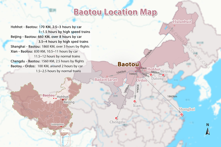 Baotou Location Map Inner Mongolia Map