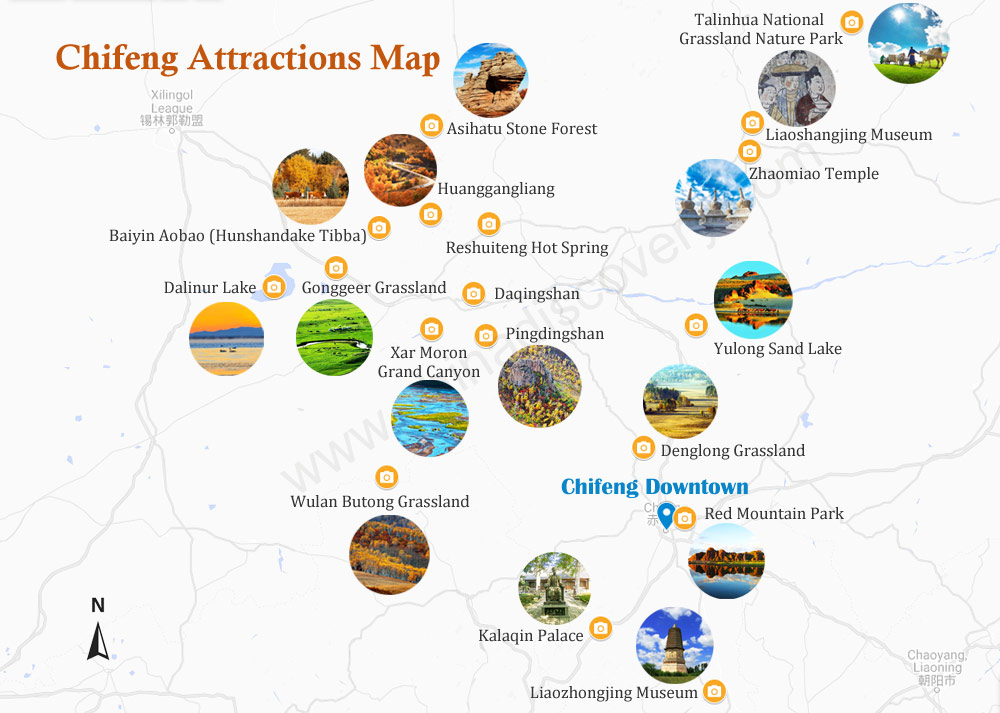 Chifeng Attractions Map