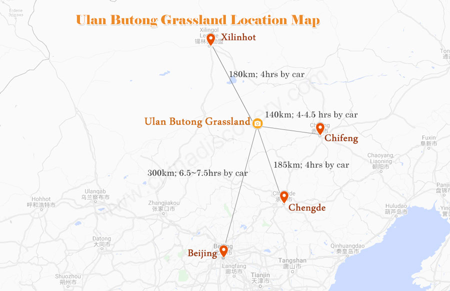 Ulan Butong Grassland Location Map
