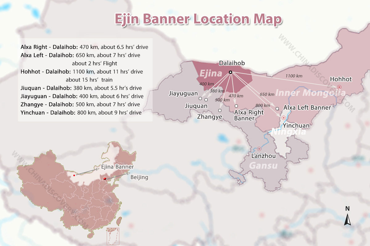 Ejin Banner Map Inner Mongolia Map