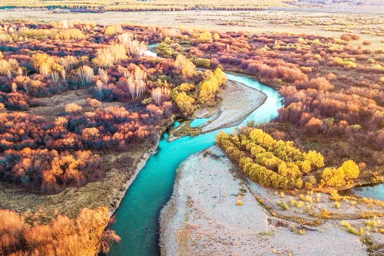 Halaha River in Autumn Arxan UNESCO Global Geopark