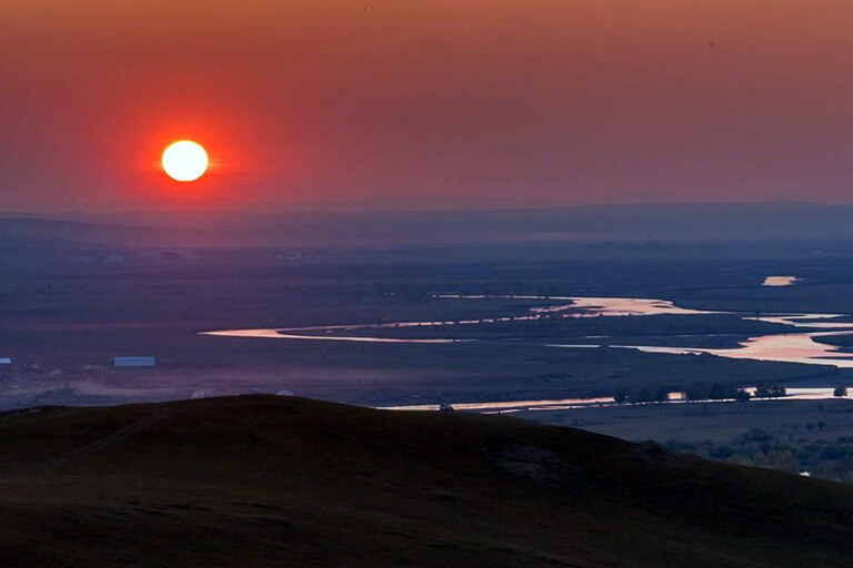 Stunning Sunset at Heishantou Hulunbuir Grassland