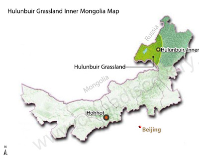 Hulunbuir Grasssland Inner Mongolia Map