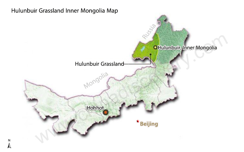 Hulunbuir Grasssland Inner Mongolia Map