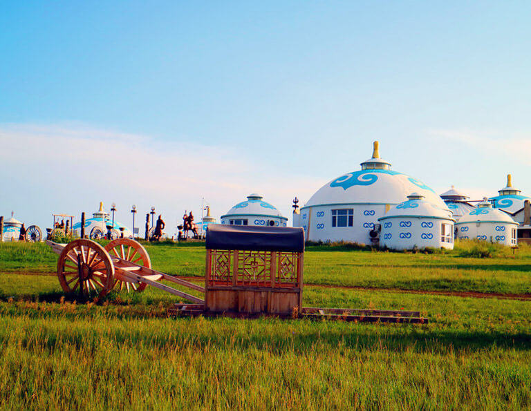 Mongolian Yurts in Hongjila Tribe near Heishantou