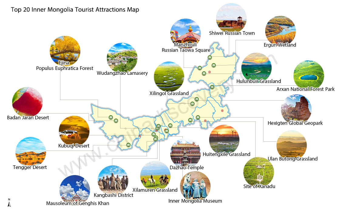 Inner Mongolia Attractions Map